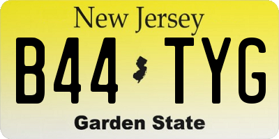 NJ license plate B44TYG