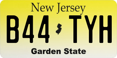 NJ license plate B44TYH