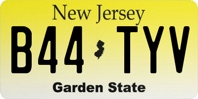 NJ license plate B44TYV