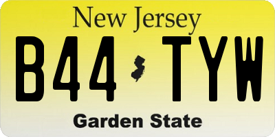 NJ license plate B44TYW