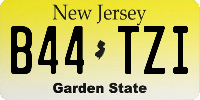 NJ license plate B44TZI