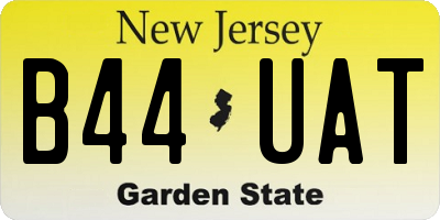 NJ license plate B44UAT
