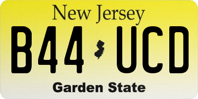 NJ license plate B44UCD