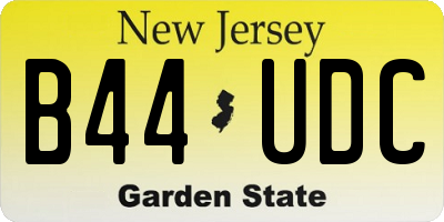 NJ license plate B44UDC