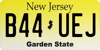 NJ license plate B44UEJ
