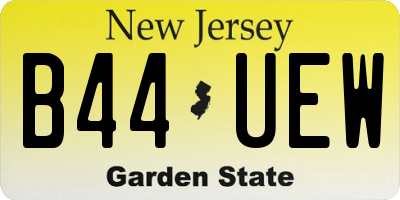 NJ license plate B44UEW