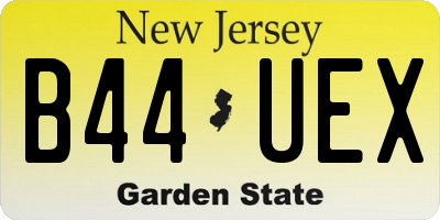 NJ license plate B44UEX