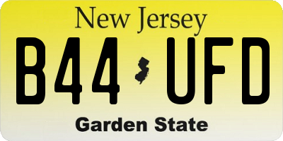 NJ license plate B44UFD