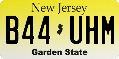 NJ license plate B44UHM