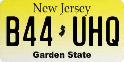 NJ license plate B44UHQ