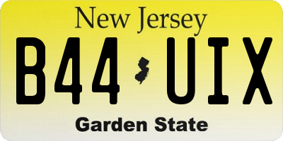 NJ license plate B44UIX