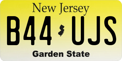 NJ license plate B44UJS