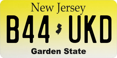 NJ license plate B44UKD