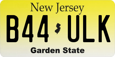 NJ license plate B44ULK