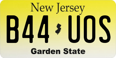 NJ license plate B44UOS