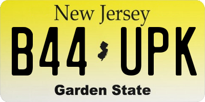 NJ license plate B44UPK