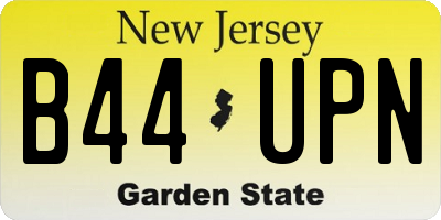 NJ license plate B44UPN