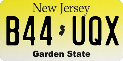 NJ license plate B44UQX