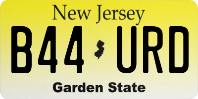 NJ license plate B44URD