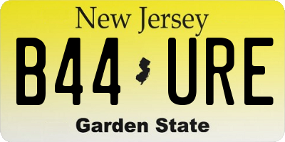 NJ license plate B44URE