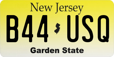 NJ license plate B44USQ