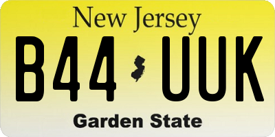 NJ license plate B44UUK