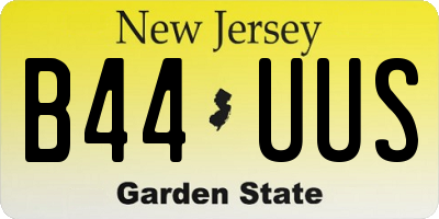 NJ license plate B44UUS
