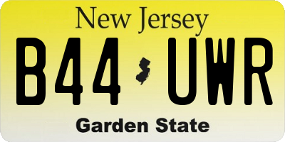 NJ license plate B44UWR