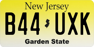NJ license plate B44UXK