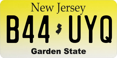 NJ license plate B44UYQ