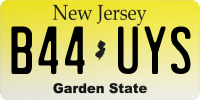 NJ license plate B44UYS