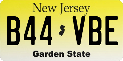 NJ license plate B44VBE