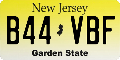 NJ license plate B44VBF