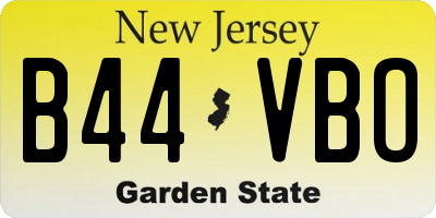 NJ license plate B44VBO