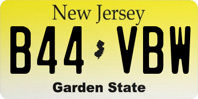NJ license plate B44VBW