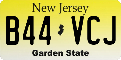 NJ license plate B44VCJ
