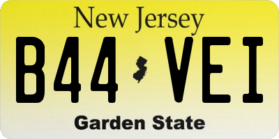 NJ license plate B44VEI