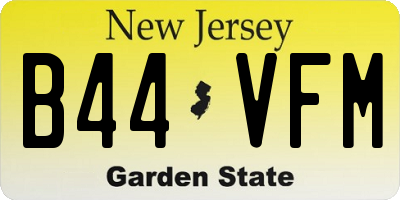 NJ license plate B44VFM