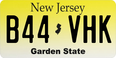 NJ license plate B44VHK
