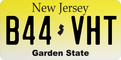 NJ license plate B44VHT