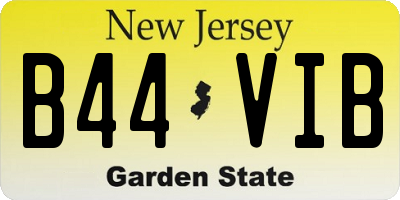 NJ license plate B44VIB