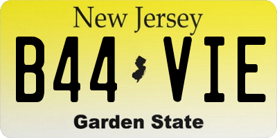 NJ license plate B44VIE