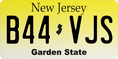 NJ license plate B44VJS