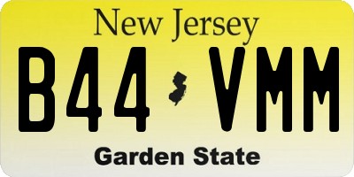 NJ license plate B44VMM