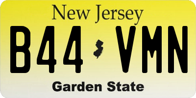 NJ license plate B44VMN