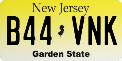 NJ license plate B44VNK