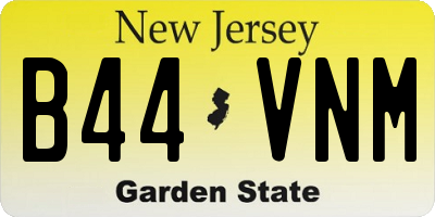 NJ license plate B44VNM