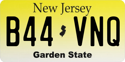 NJ license plate B44VNQ