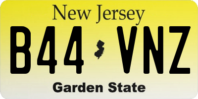 NJ license plate B44VNZ