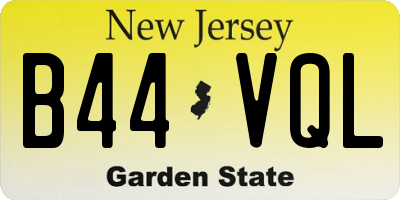 NJ license plate B44VQL
